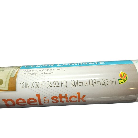 Duck Peel N Stick Easy Laminate Adhesive 12" x 36' Protector Shelf Liner Clear - Picture 4 of 6